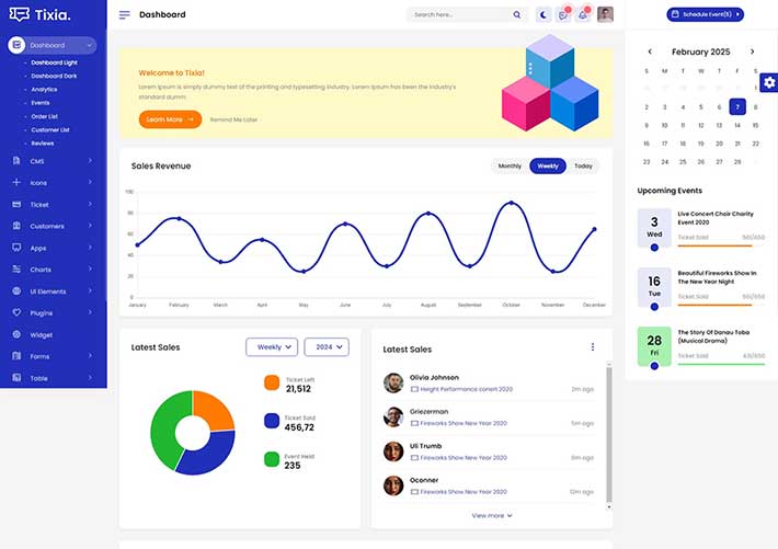 票务管理系统时尚后台管理系统ui后台页面网页模板